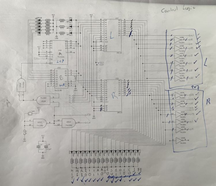 Control logic schematic marked up